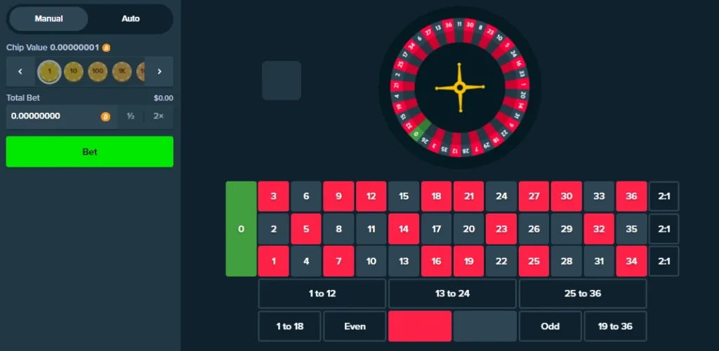 Online Roulette at Crypto Casino Stake